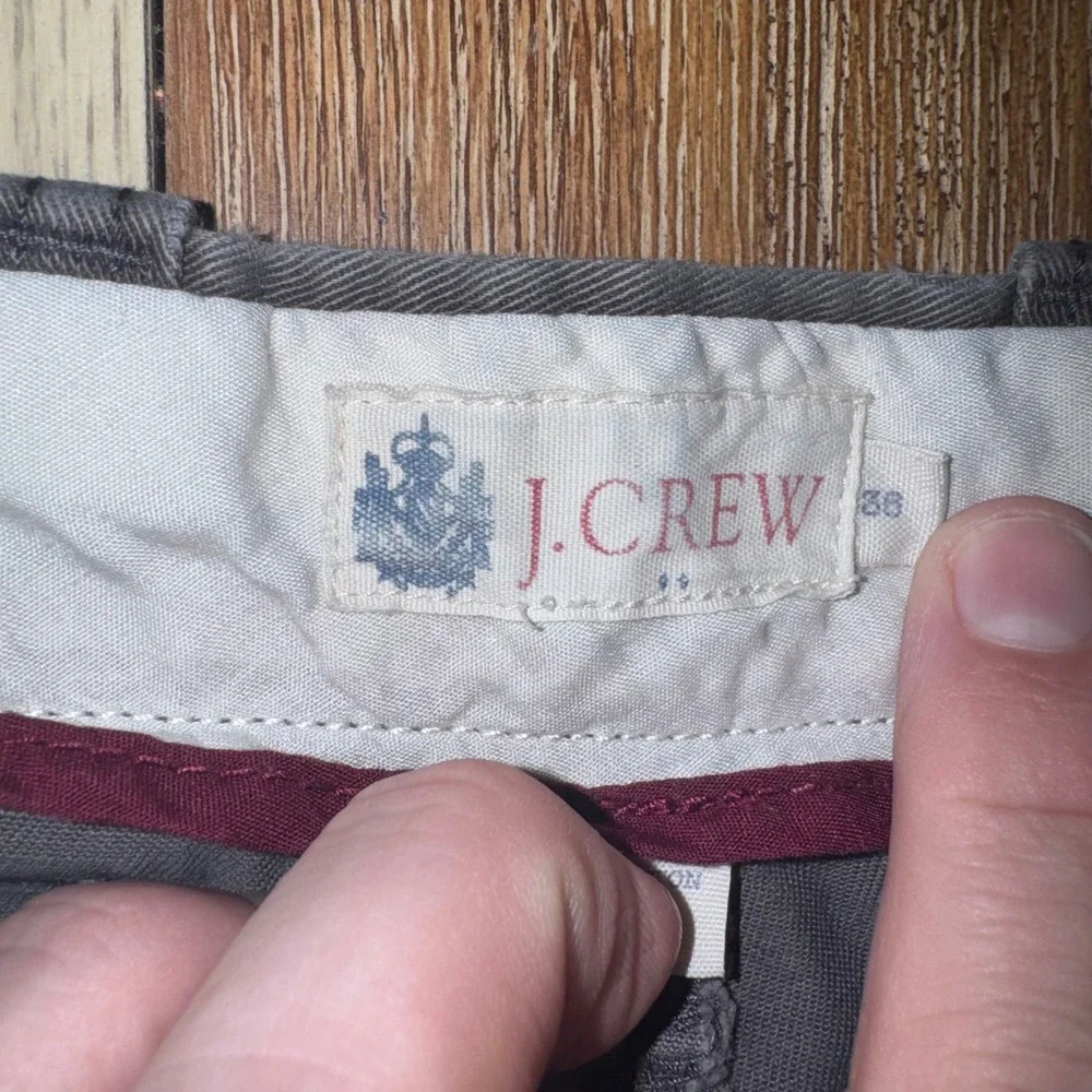 J. Crew Chino Shorts Mens 38 Grey Excellent Whale Embroidered Critter Twill
